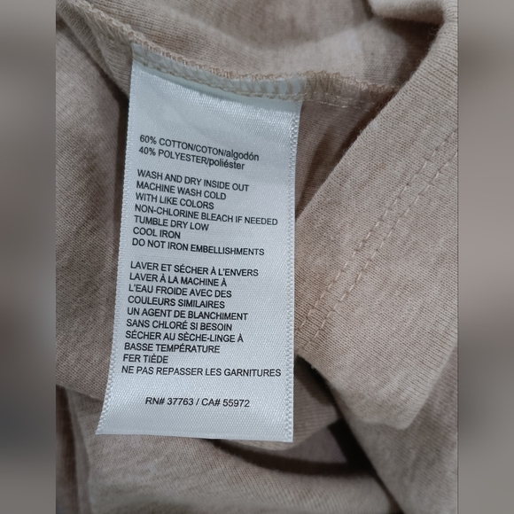 Rafaella Women's Top Heather Brown Beaded Boat Neck 3/4 Sleeve Pullover PS - Picture 6 of 8